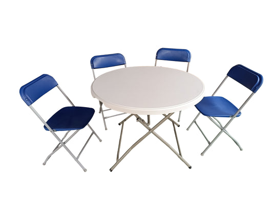 White Round Folding Table