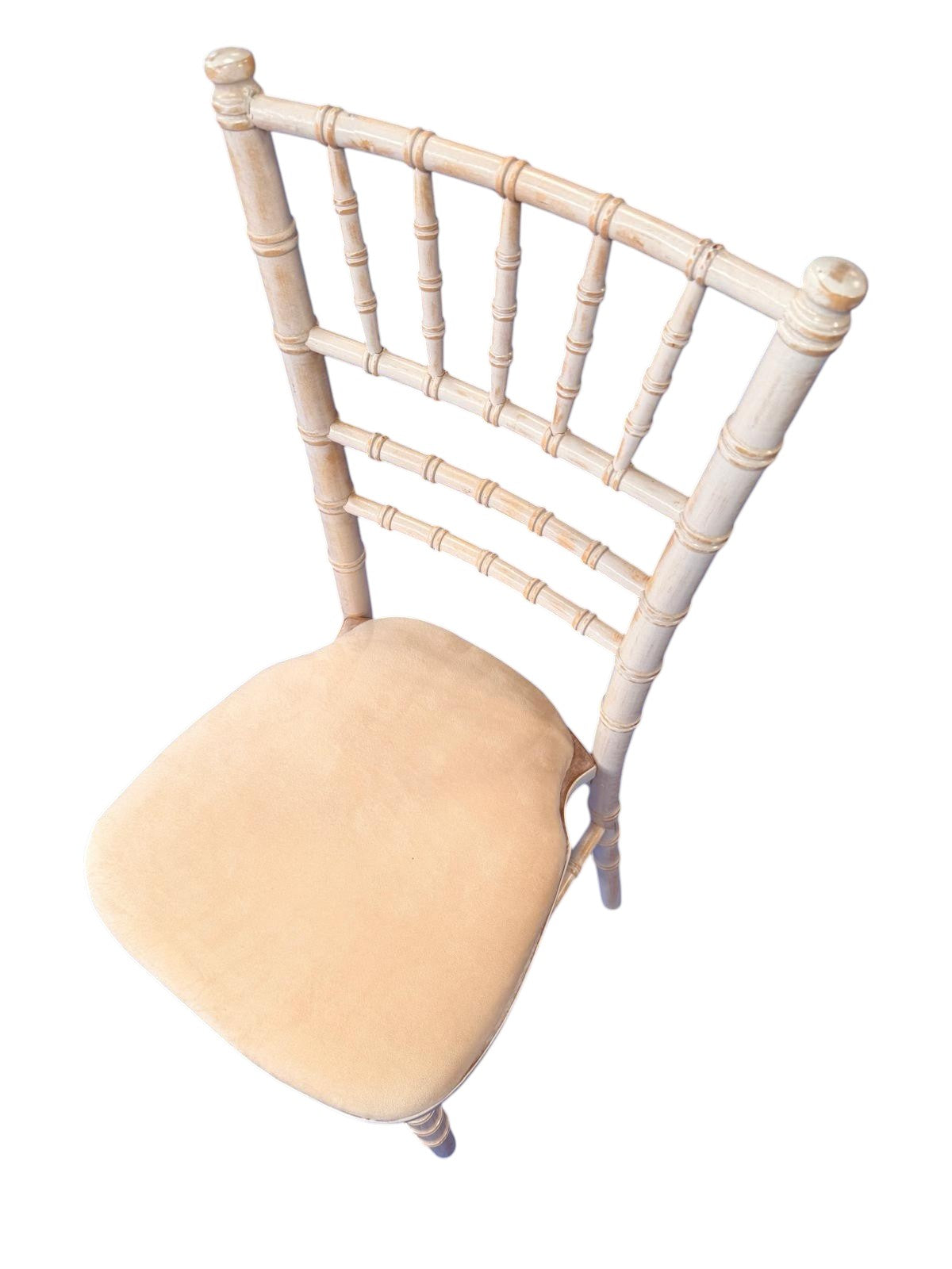 Chiavari Limewash Chair with Ivory Seat Pad