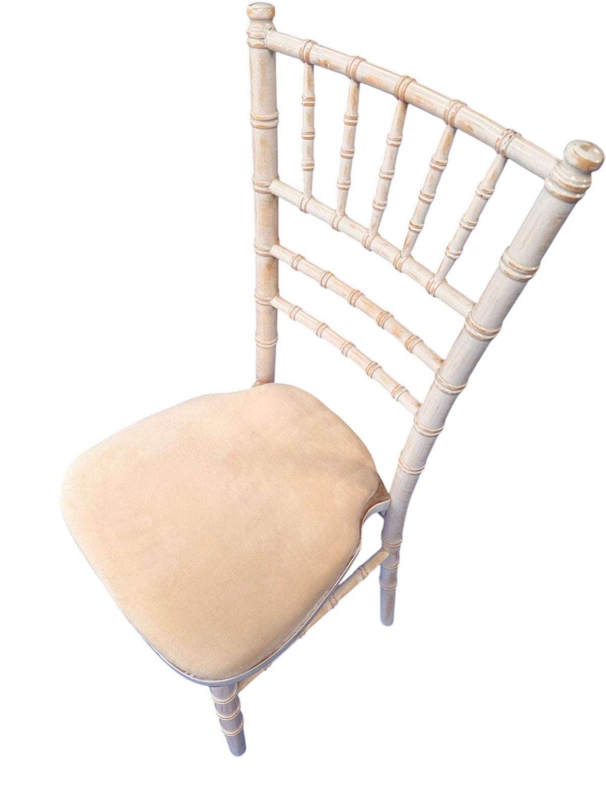 Chiavari Limewash Chair with Ivory Seat Pad